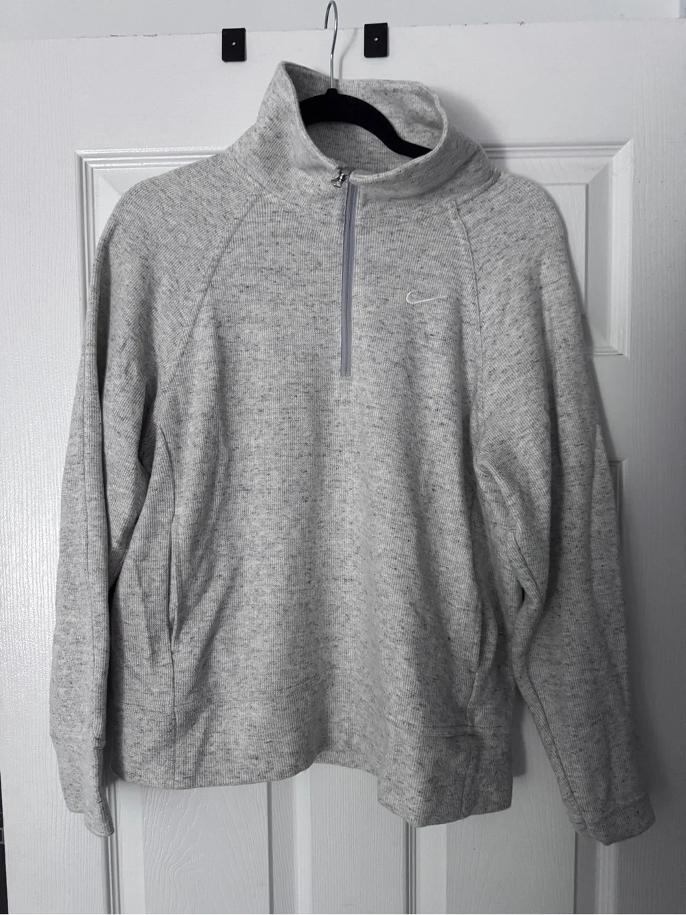 Nike Women’s Gray Quarter-Zip Sweater